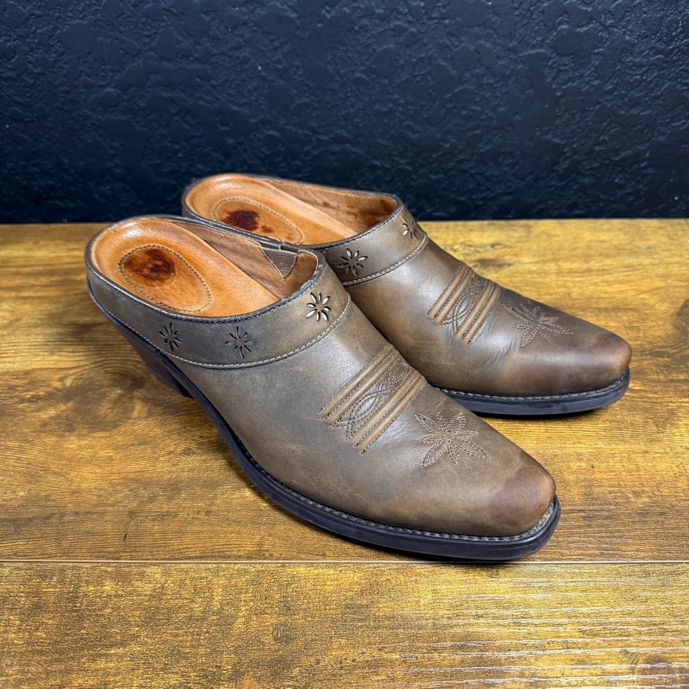 Ariatâ Desert Star 13329 Brown Leather Western Mules Women 8B
